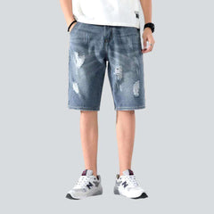 Loose ripped men denim shorts