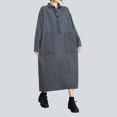 Loose tunic women denim dress