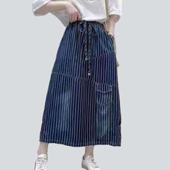 Casual striped women denim skirt
