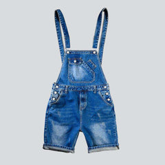 Medium wash men denim romper