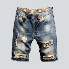 Men slim jean shorts