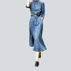 Mermaid hem women denim dress