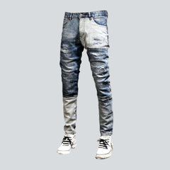 Mid-waist men street jeans