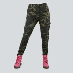 Military women biker jeans