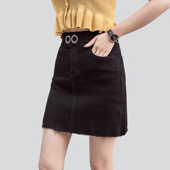 Mini denim skirt with buttons