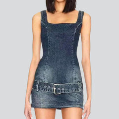 Mini jeans dress for women