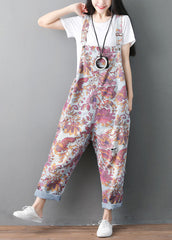 Modern pockets Print ripped denim Jumpsuit