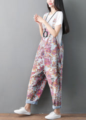 Modern pockets Print ripped denim Jumpsuit