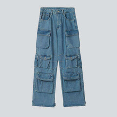 Multi-pocket men baggy jeans