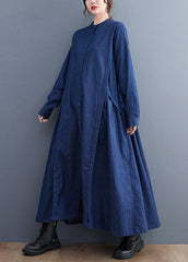 Navy Patchwork Denim Long Dress Oversized Exra Large Hem Fall