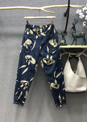 Pantalones vaqueros de patchwork con bolsillos y estampado de dibujos animados de la marina novedosos para otoño