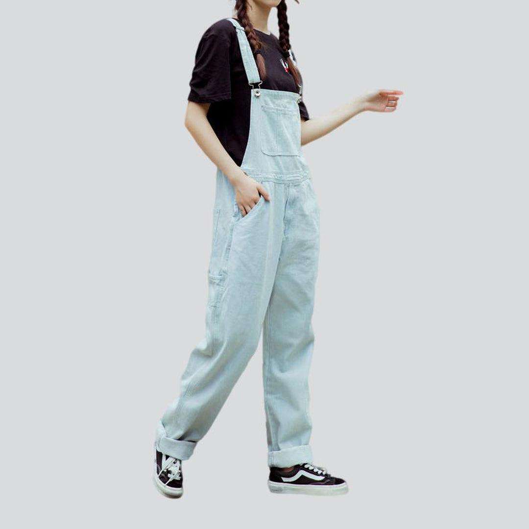 Leicht gewaschener Jeans-Jumpsuit für Damen