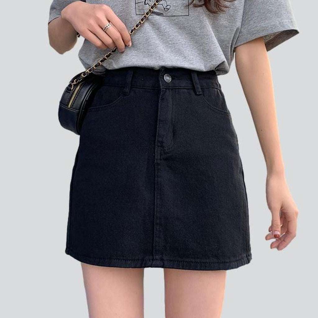 Color mini women denim skirt