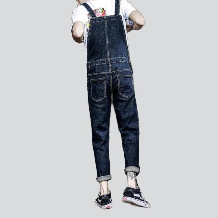 Two chest pocket denim jumpsuit