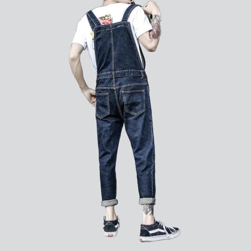 Two chest pocket denim jumpsuit