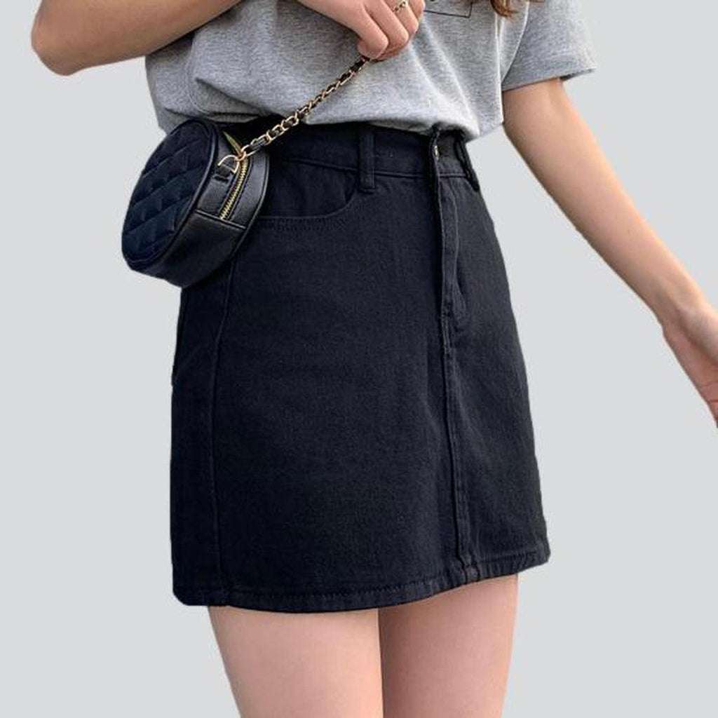 Color mini women denim skirt