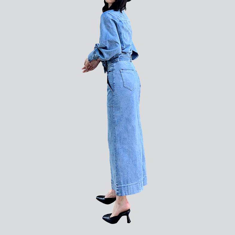 Shirt top long denim dress