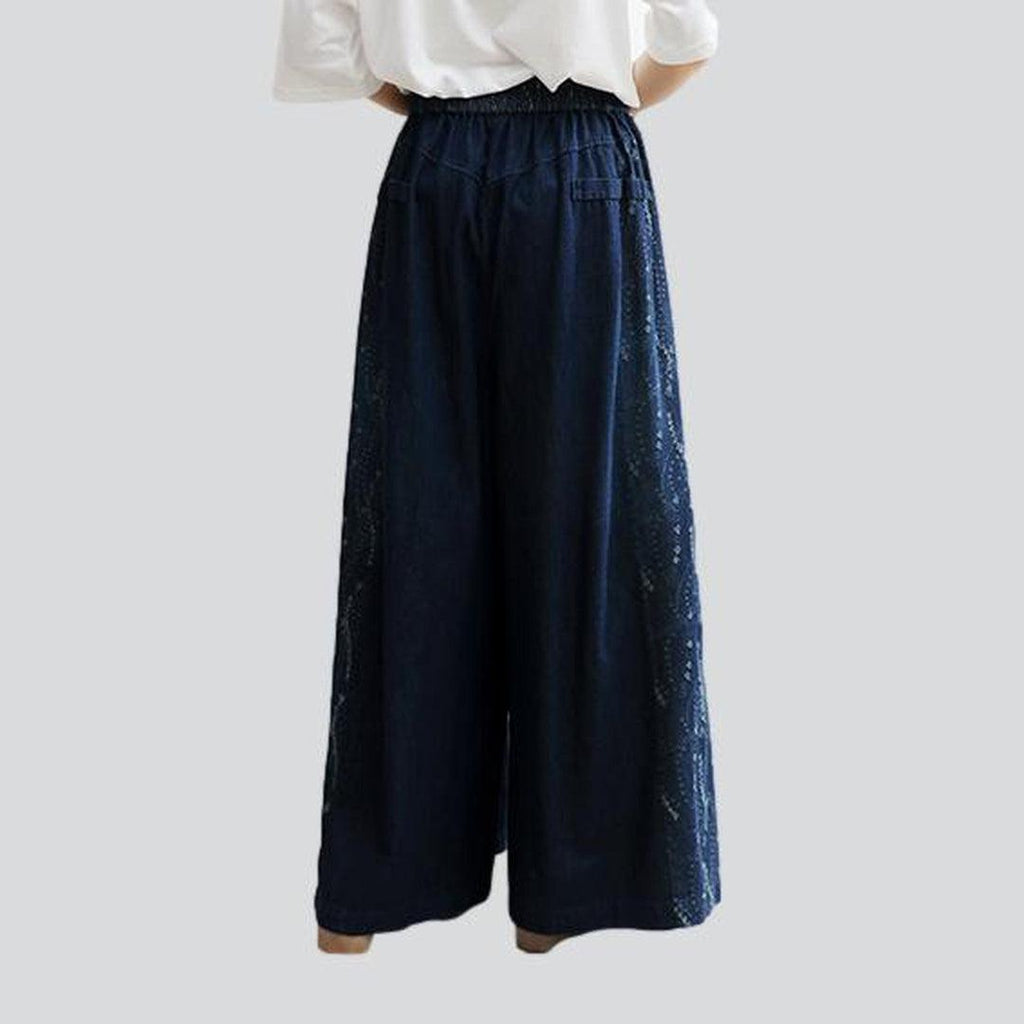 Culottes-Jeans mit Schlitzsaum