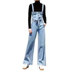 Wide-leg stylish women denim jumpsuit