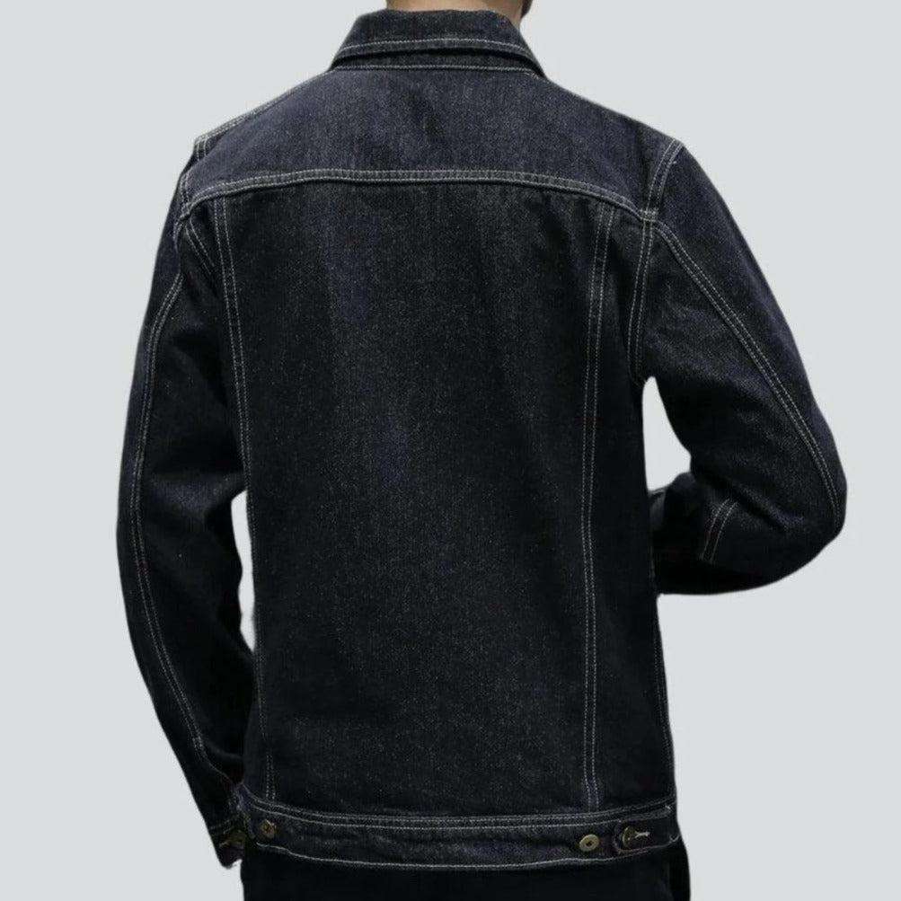 Chaqueta vaquera negra de camionero para hombre