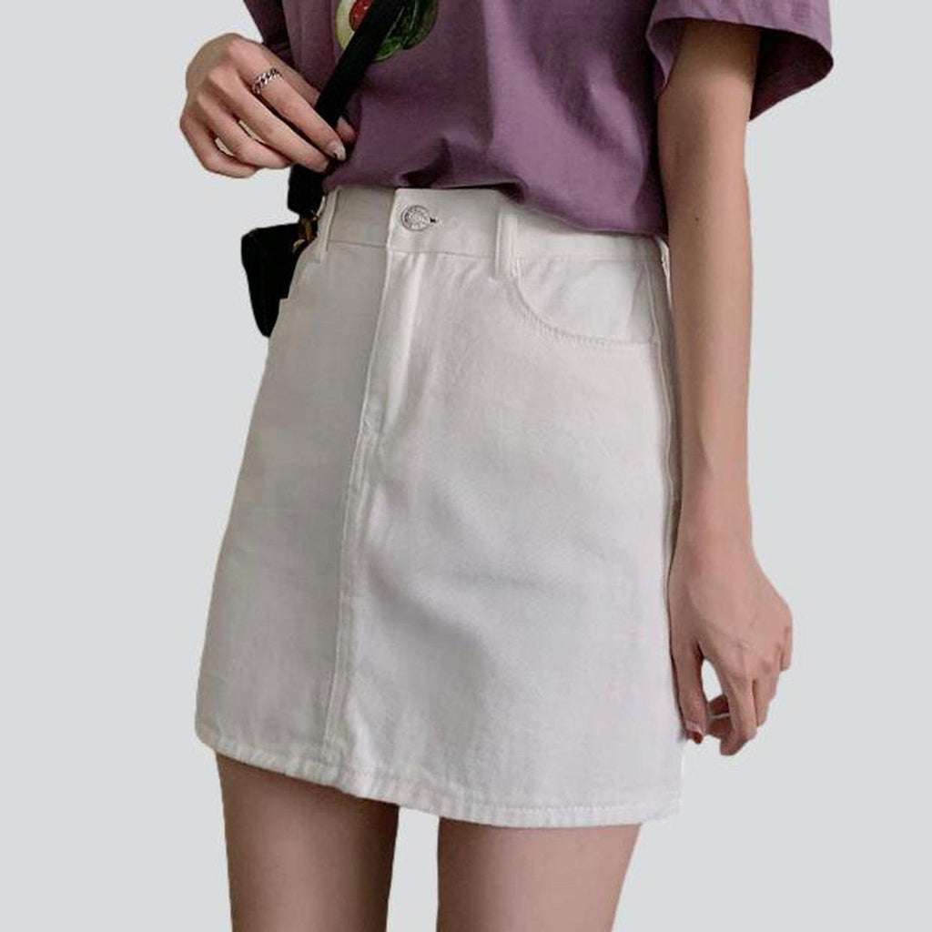 Color mini women denim skirt