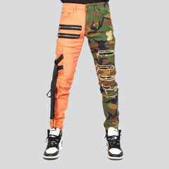 Orange Camouflage Herrenjeans