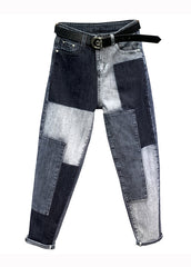 Bio Colorblock Taschen Patchwork Denim Hose Herbst