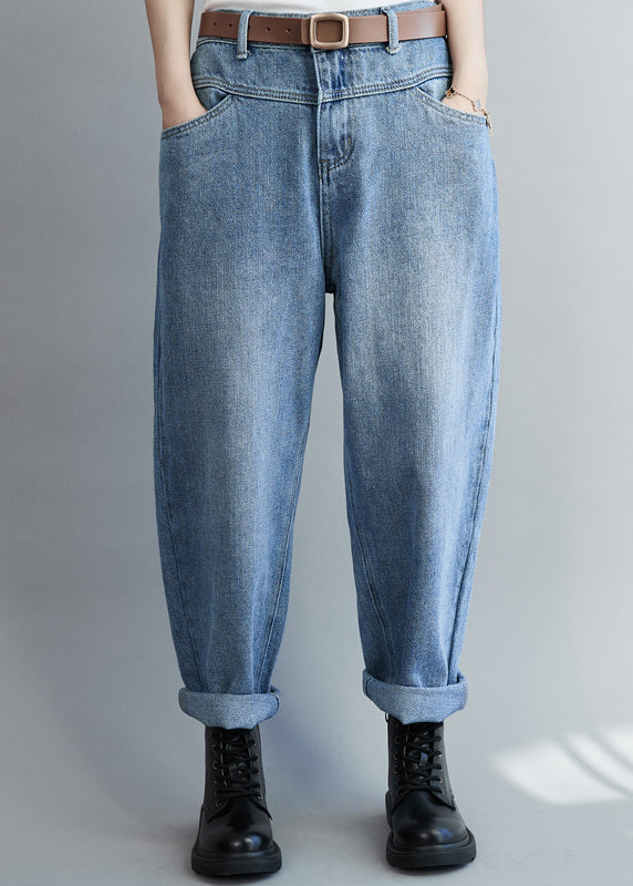 Organic denim Blue Casual harem pants