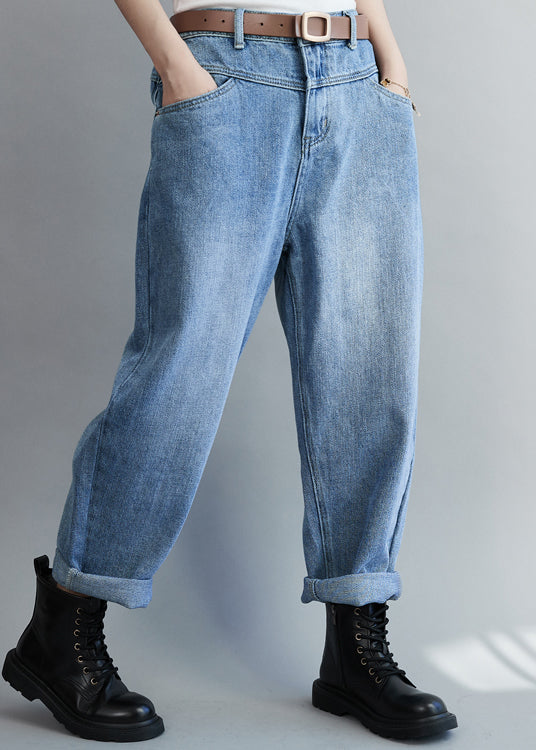 Organic denim Blue Casual harem pants