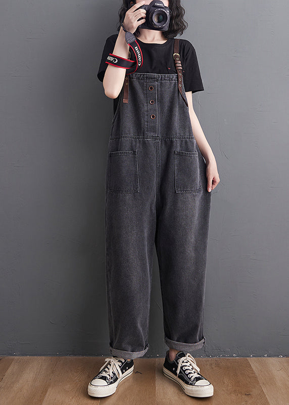 Original Design Black Oversized Denim Jumpsuit