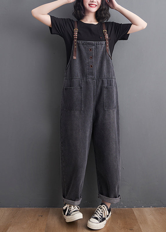 Original Design Black Oversized Denim Jumpsuit