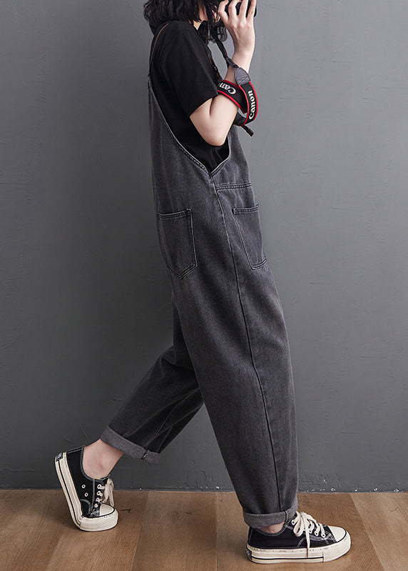 Original Design Black Oversized Denim Jumpsuit