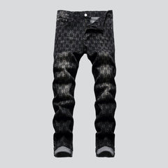 Ornament print jeans for men