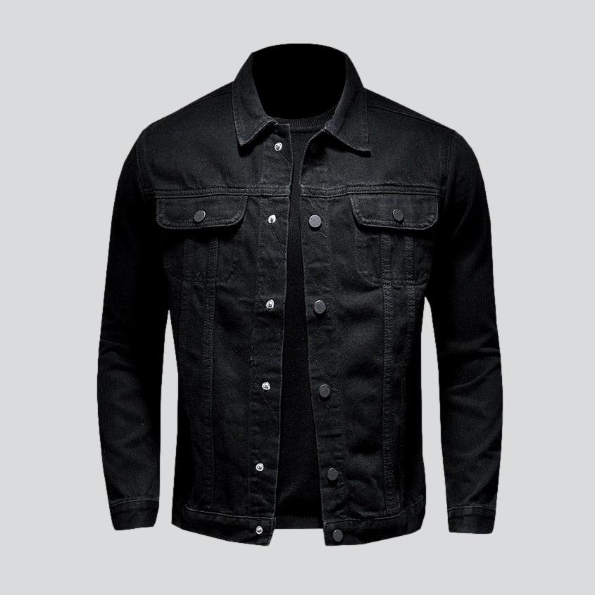 Outerwear black men denim jacket