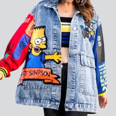 Oversized painted denim jacket