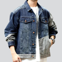 Oversized, patchwork, vintage, buttoned, men jacket
