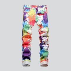 Paint splatter print men jeans