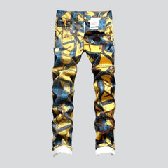 Painted men mid-waist jeans