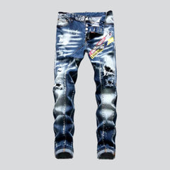 Painted men skinny jeans