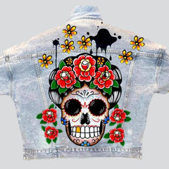 Chaqueta vaquera oversize pintada