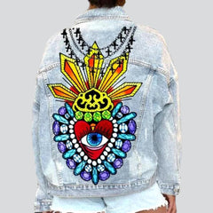 Chaqueta vaquera de mujer pintada