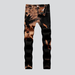 Partly over-dyed men jeans