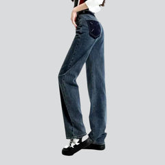 Patched back pocket women jeans