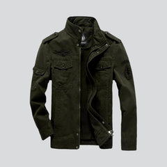 Chaqueta vaquera bomber con parches para hombre