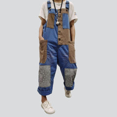 Patchwork Damen Jeans Overall