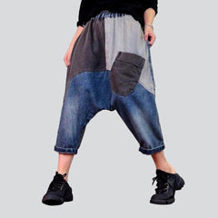 Patchwork women hip-hop denim pants