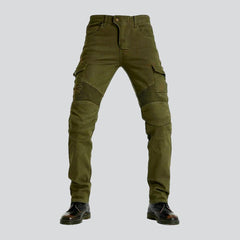 Schützende Bikerjeans in Khakifarbe
