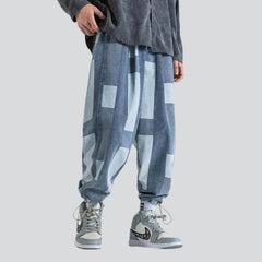 Joggers holgados con estampado rectangular para hombre