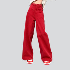 Red baggy jeans for women