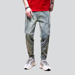 Retro look men denim joggers